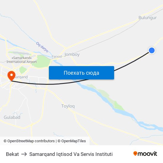 Bekat to Samarqand Iqtisod Va Servis Instituti map