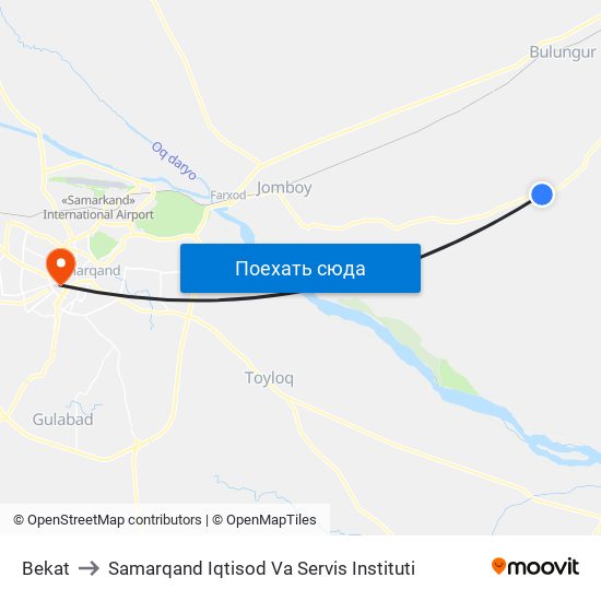 Bekat to Samarqand Iqtisod Va Servis Instituti map