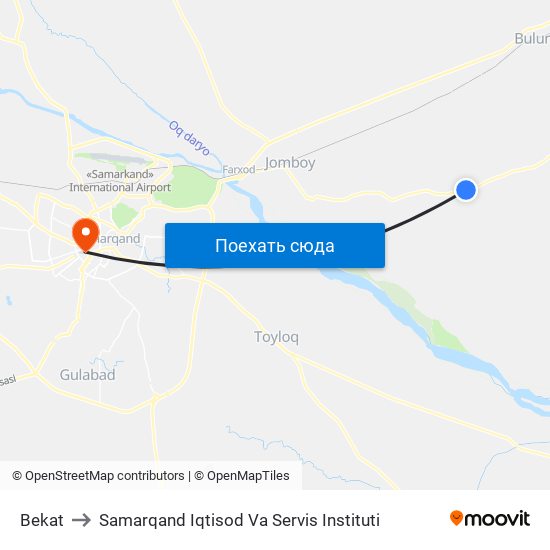 Bekat to Samarqand Iqtisod Va Servis Instituti map