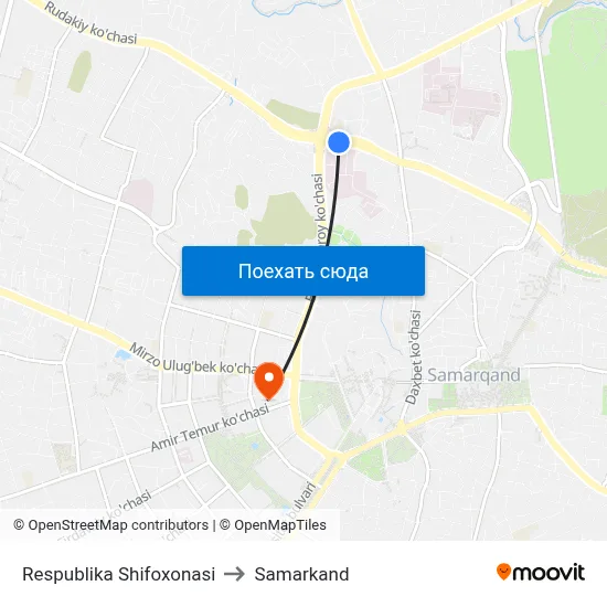 Respublika Shifoxonasi to Samarkand map
