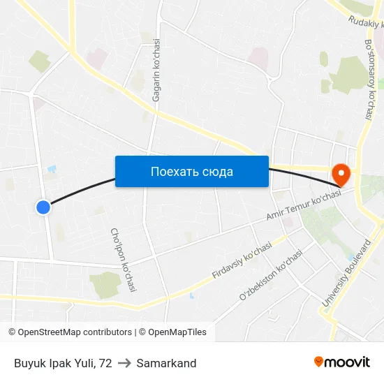 Buyuk Ipak Yuli, 72 to Samarkand map