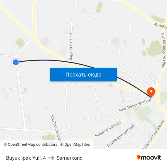 Buyuk Ipak Yuli, 4 to Samarkand map