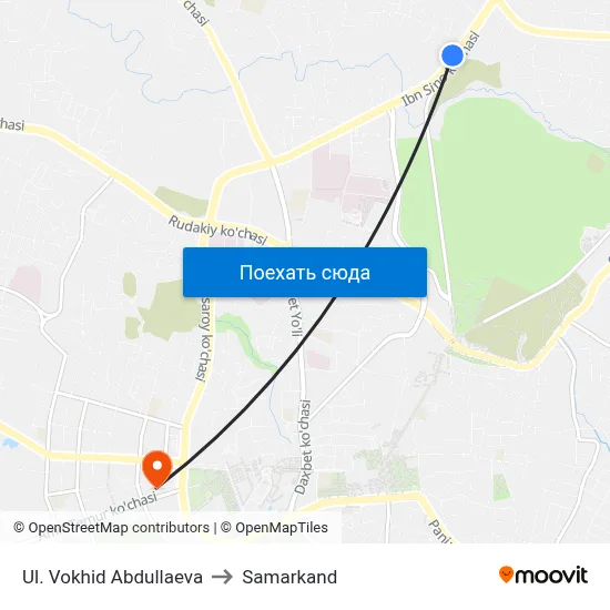 Ul. Vokhid Abdullaeva to Samarkand map