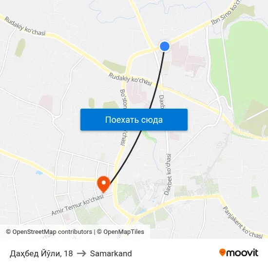 Даҳбед Йўли, 18 to Samarkand map