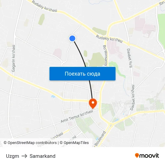 Uzgm to Samarkand map