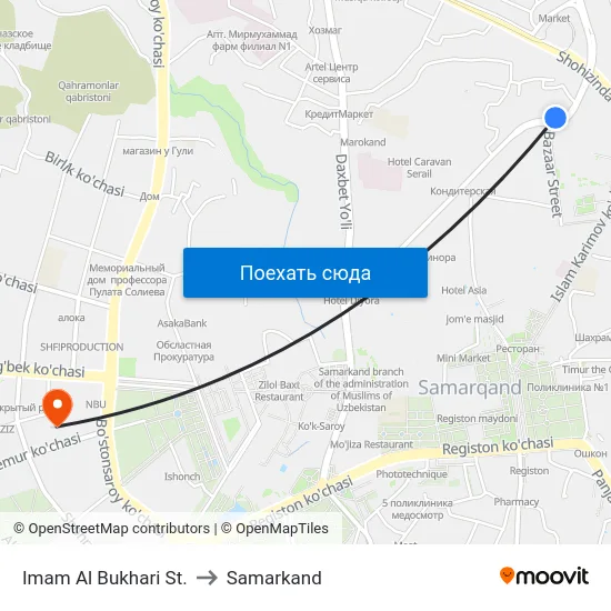 Imam Al Bukhari St. to Samarkand map