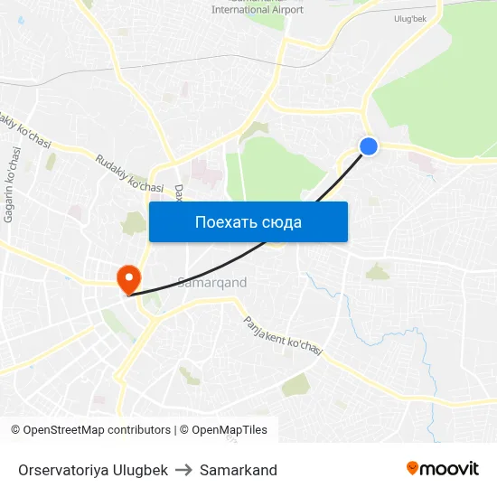 Orservatoriya Ulugbek to Samarkand map