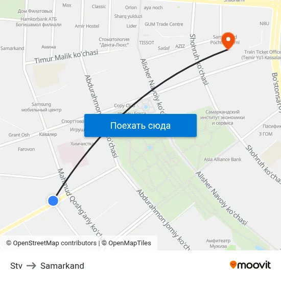 Stv to Samarkand map