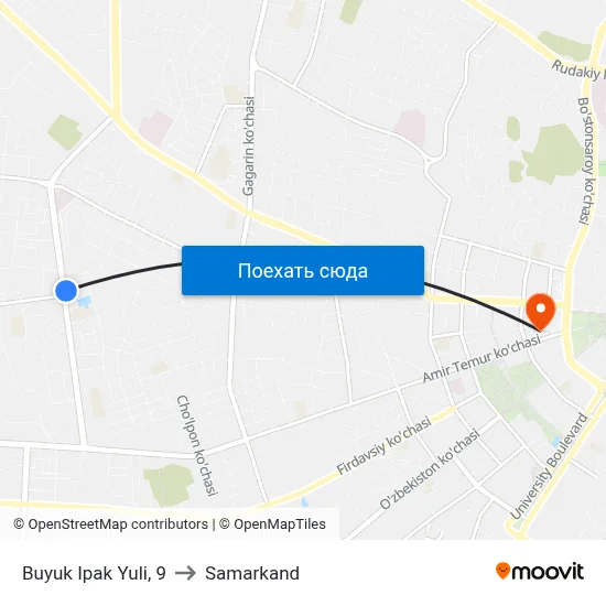 Buyuk Ipak Yuli, 9 to Samarkand map