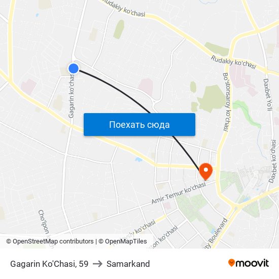 Gagarin Ko'Chasi, 59 to Samarkand map