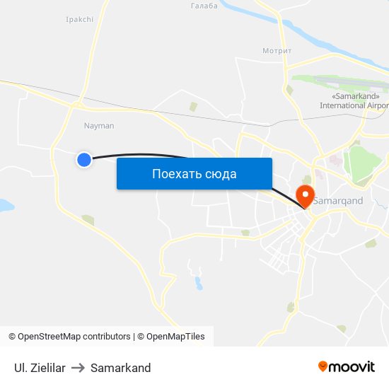Ul. Zielilar to Samarkand map