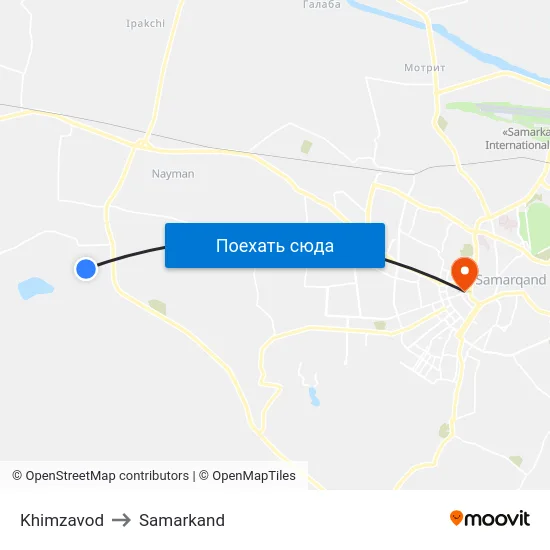 Khimzavod to Samarkand map