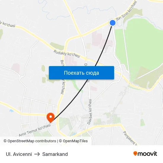 Ul. Avicenni to Samarkand map