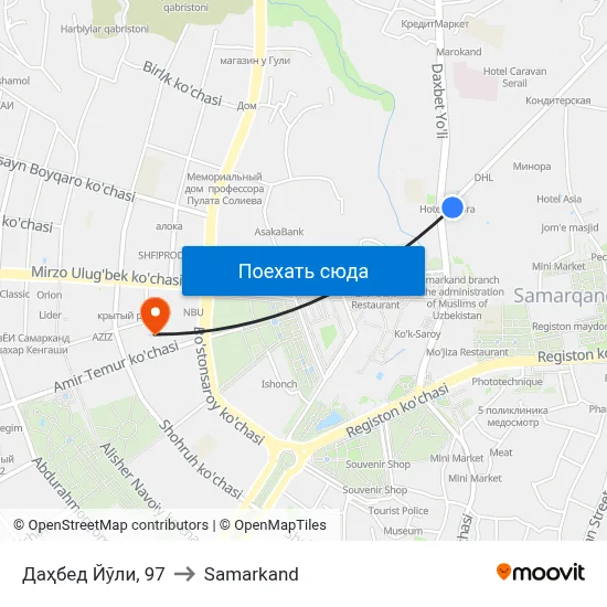 Даҳбед Йўли, 97 to Samarkand map