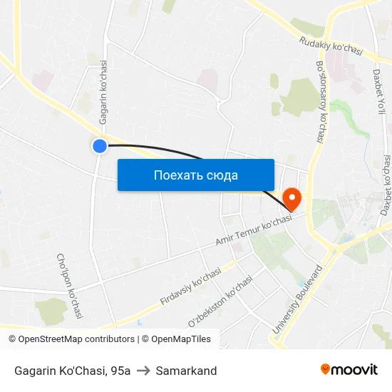 Gagarin Ko'Chasi, 95a to Samarkand map