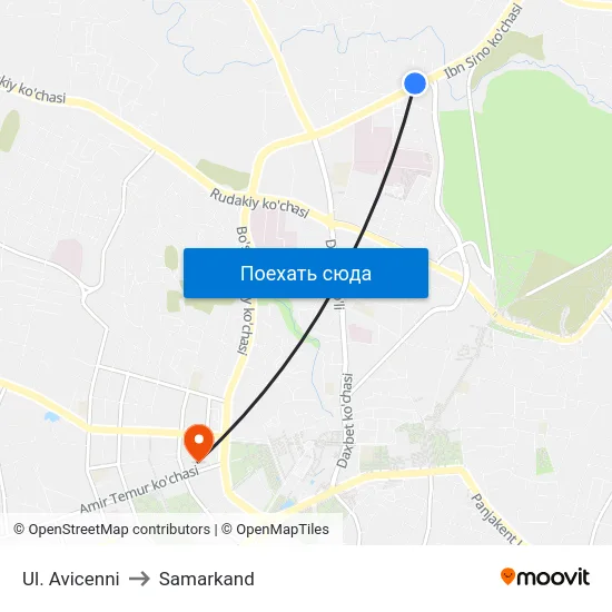 Ul. Avicenni to Samarkand map