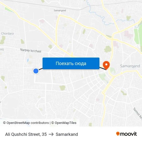Ali Qushchi Street, 35 to Samarkand map