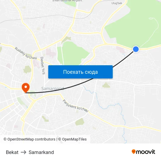 Bekat to Samarkand map