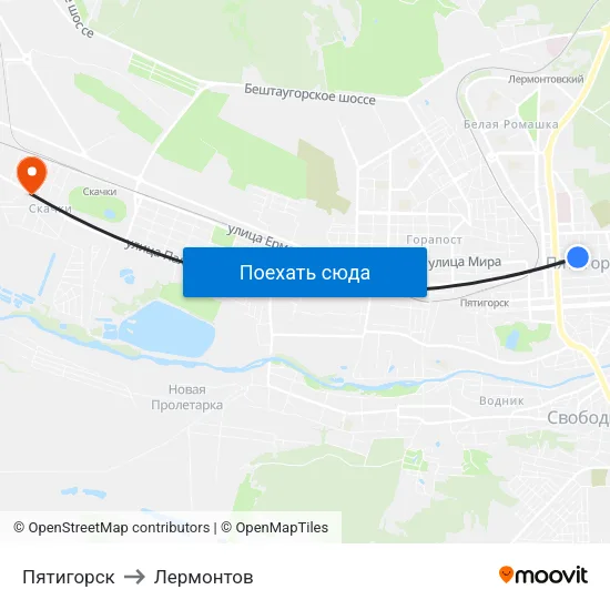 Пятигорск to Лермонтов map