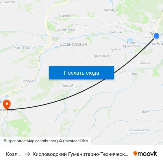 Козлова to Кисловодский Гуманитарно-Технический Институт map