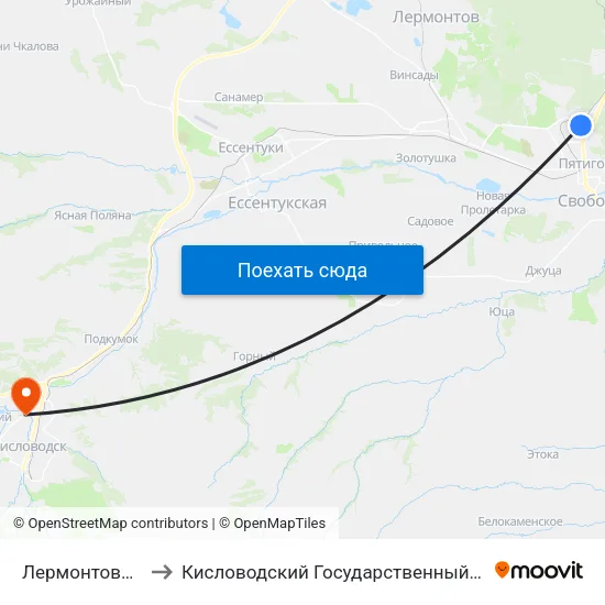 Лермонтовский Разъезд to Кисловодский Государственный Многопрофильный Техникум map