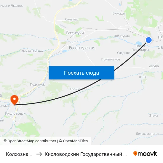 Колхозная Площадь to Кисловодский Государственный Многопрофильный Техникум map