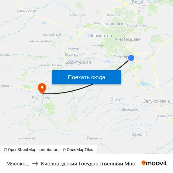 Мясокомбинат to Кисловодский Государственный Многопрофильный Техникум map