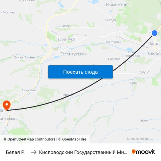 Белая Ромашка to Кисловодский Государственный Многопрофильный Техникум map