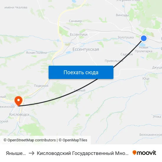 Янышевского to Кисловодский Государственный Многопрофильный Техникум map