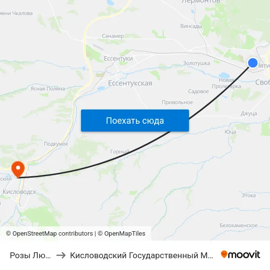 Розы Люксембург to Кисловодский Государственный Многопрофильный Техникум map