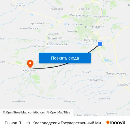 Рынок Людмила to Кисловодский Государственный Многопрофильный Техникум map
