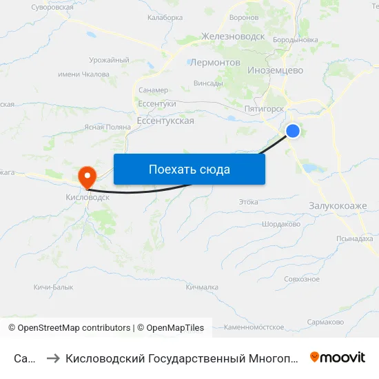 Сады 1 to Кисловодский Государственный Многопрофильный Техникум map