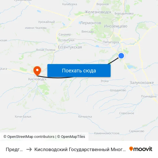 Предгорный to Кисловодский Государственный Многопрофильный Техникум map