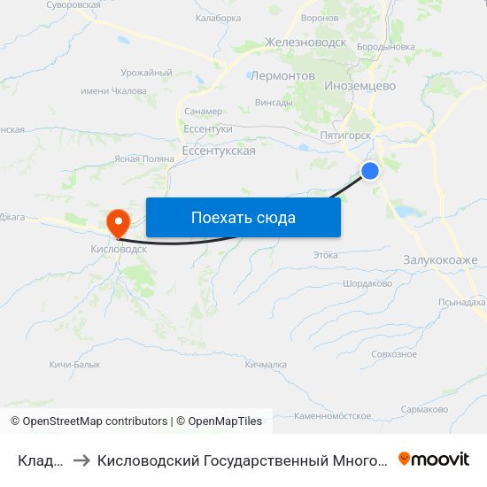 Кладбище to Кисловодский Государственный Многопрофильный Техникум map