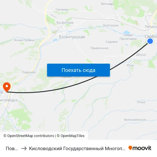 Поворот to Кисловодский Государственный Многопрофильный Техникум map