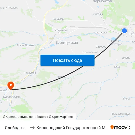 Слободской Привоз to Кисловодский Государственный Многопрофильный Техникум map