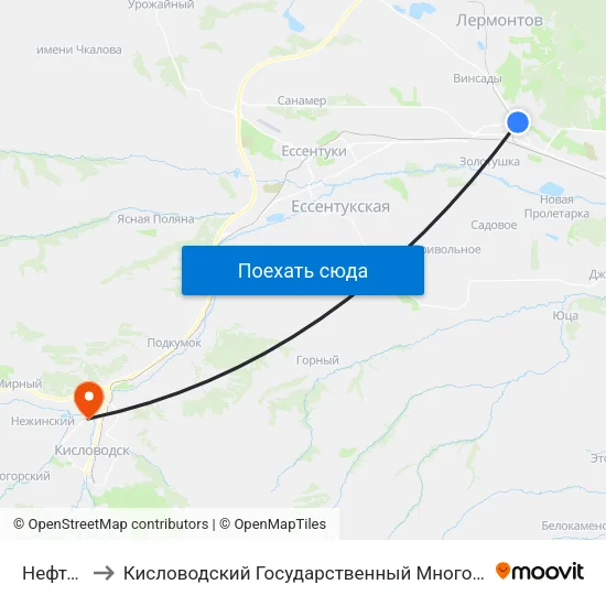 Нефтебаза to Кисловодский Государственный Многопрофильный Техникум map