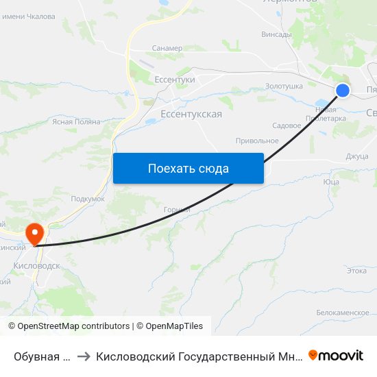 Обувная Фабрика to Кисловодский Государственный Многопрофильный Техникум map