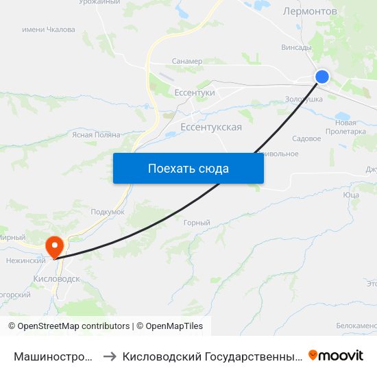 Машиностроительный Завод to Кисловодский Государственный Многопрофильный Техникум map