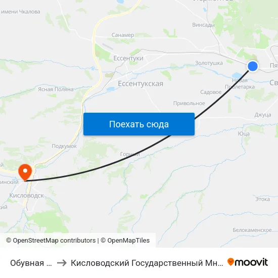 Обувная Фабрика to Кисловодский Государственный Многопрофильный Техникум map