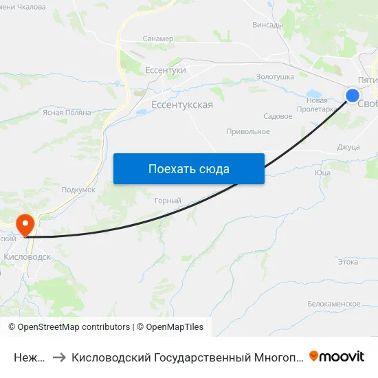 Нежнова to Кисловодский Государственный Многопрофильный Техникум map