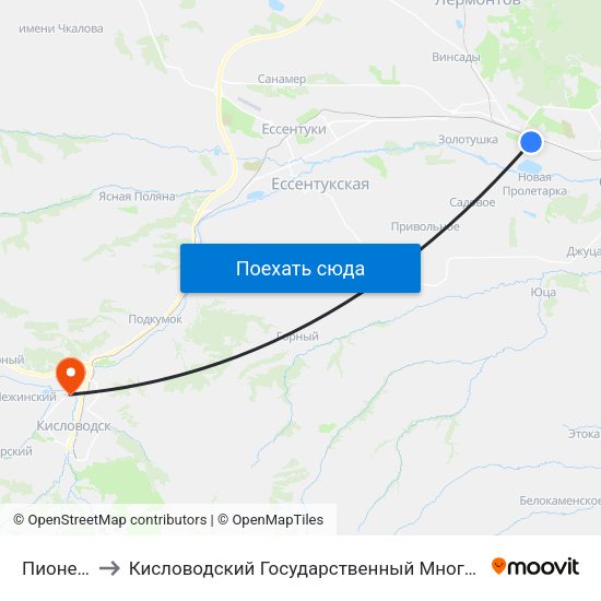 Пионерская to Кисловодский Государственный Многопрофильный Техникум map
