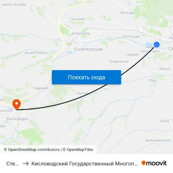Степная to Кисловодский Государственный Многопрофильный Техникум map