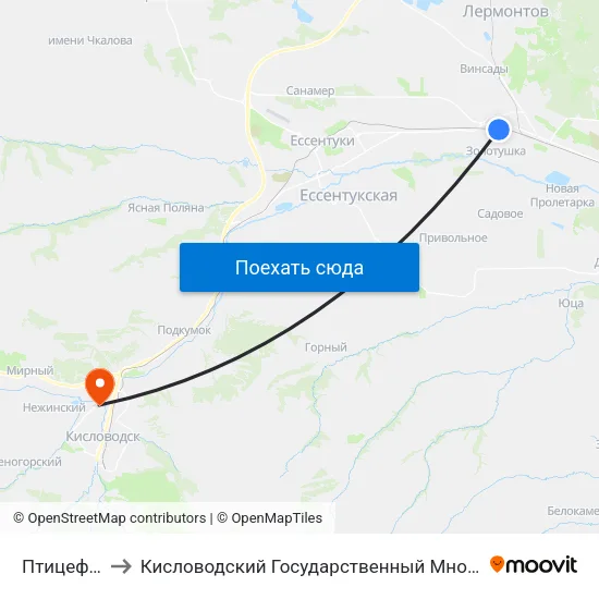 Птицефабрика to Кисловодский Государственный Многопрофильный Техникум map