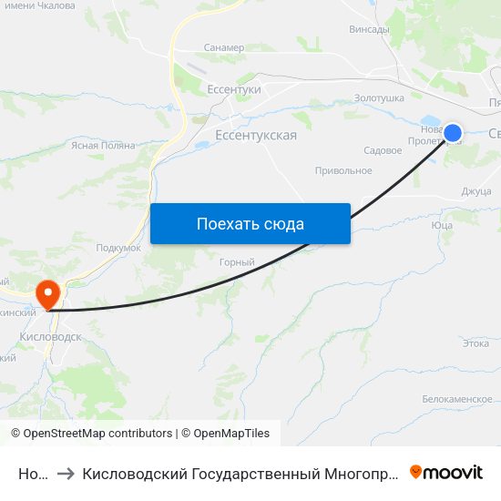 Новая to Кисловодский Государственный Многопрофильный Техникум map