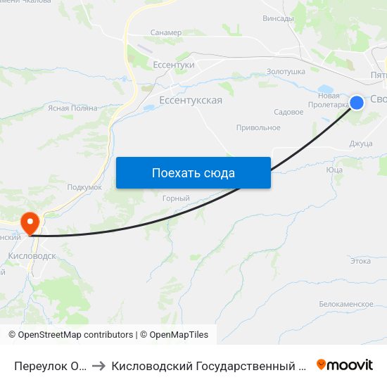 Переулок Островского to Кисловодский Государственный Многопрофильный Техникум map