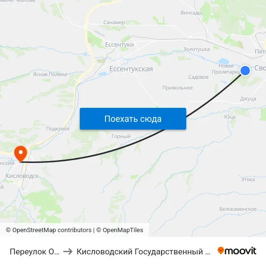 Переулок Островского to Кисловодский Государственный Многопрофильный Техникум map