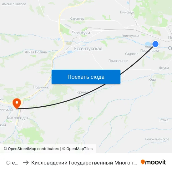 Степная to Кисловодский Государственный Многопрофильный Техникум map