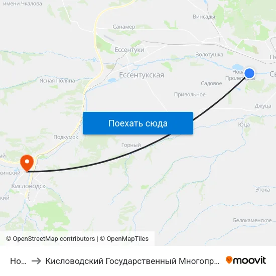 Новая to Кисловодский Государственный Многопрофильный Техникум map