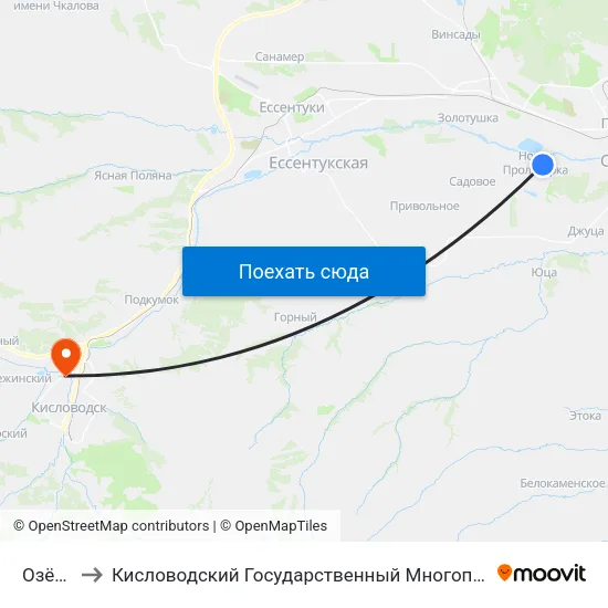 Озёрная to Кисловодский Государственный Многопрофильный Техникум map